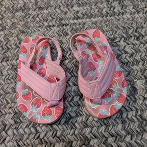 Cat & Jack Pink Strawberry Flip Flops